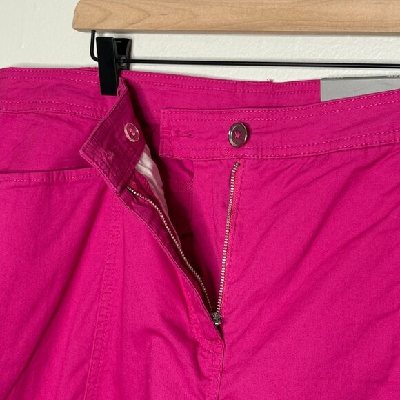 JM Collection Womens Capri Pants 18W Pink Comfort Stretch Tummy Control Barbie - Picture 6 of 13